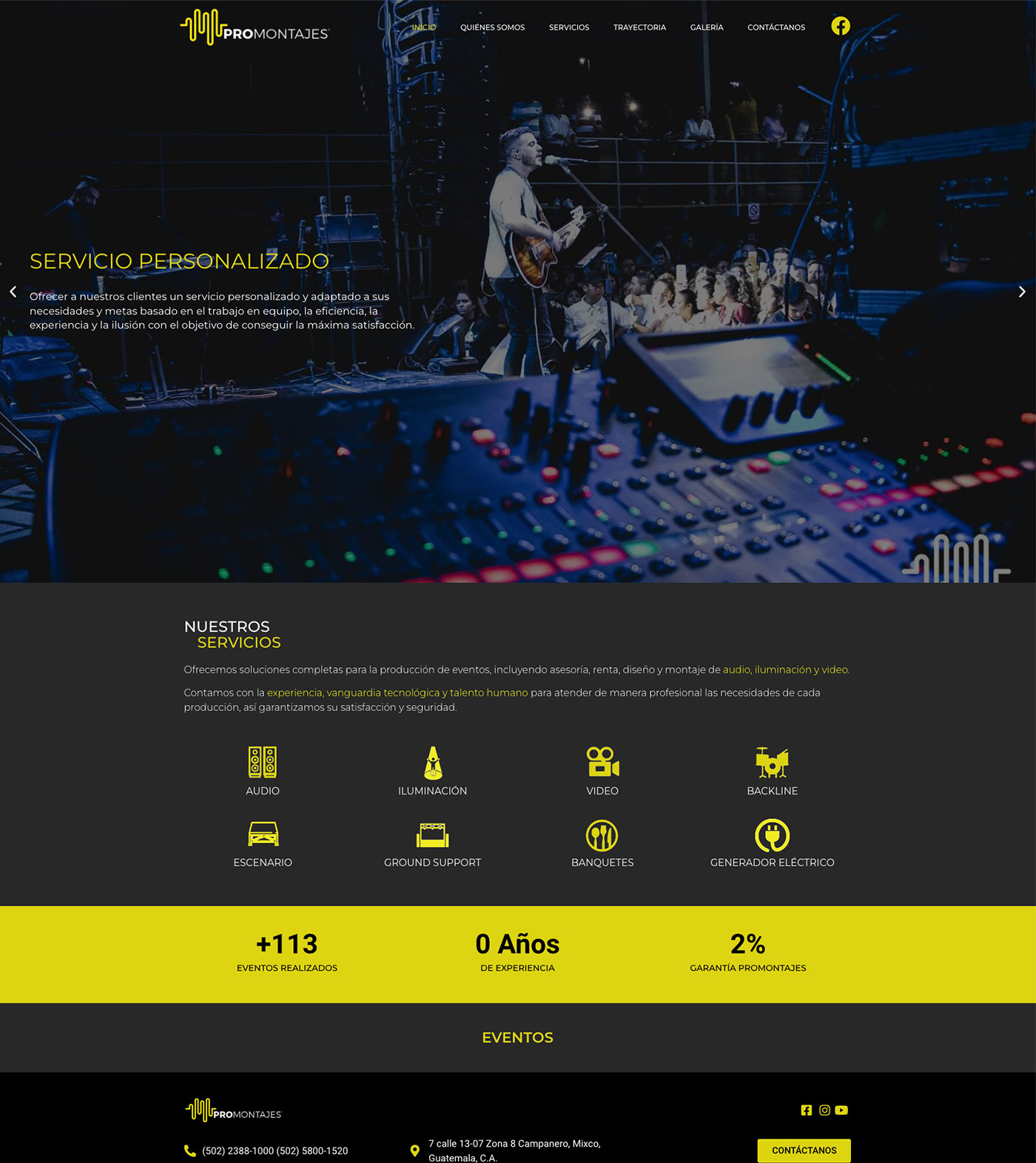 Sitio web de Pro Montajes